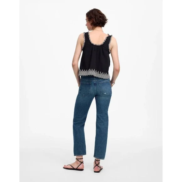 Madewell The Dean Easy Straight Crop Jeans NWT Womens 25 High Rise 27 Inseam - Picture 2 of 8